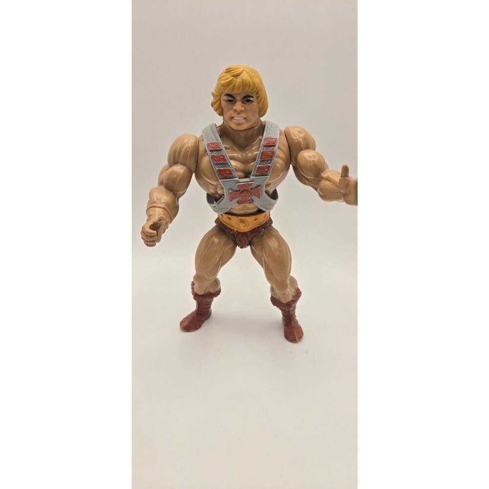 Vintage MOTU He-Man Figure 1982 MOTU Soft Head W/ Harness MEXICO Loose